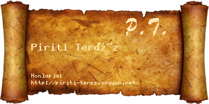 Piriti Teréz névjegykártya